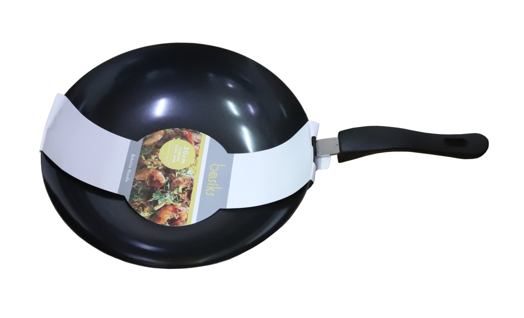 Basiks Carbon Steel Wok Frypan 30cm
