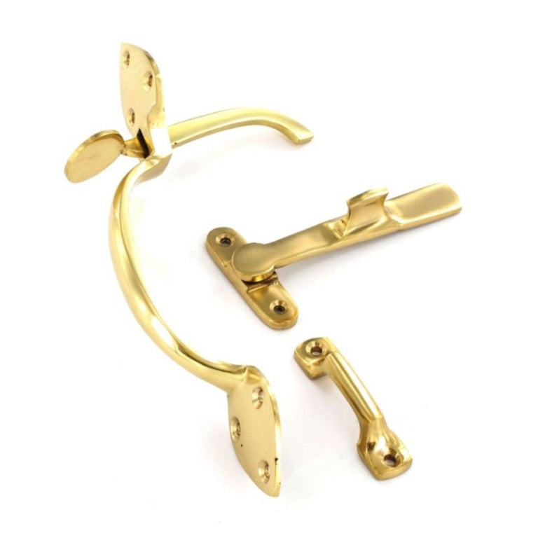 Securit Brass Suffolk Latch Set 200mm Pack Of 3