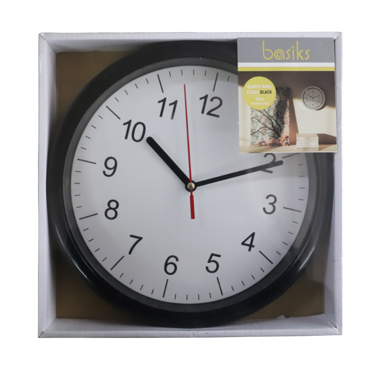 Basiks 23cm Quartz Wall Clock