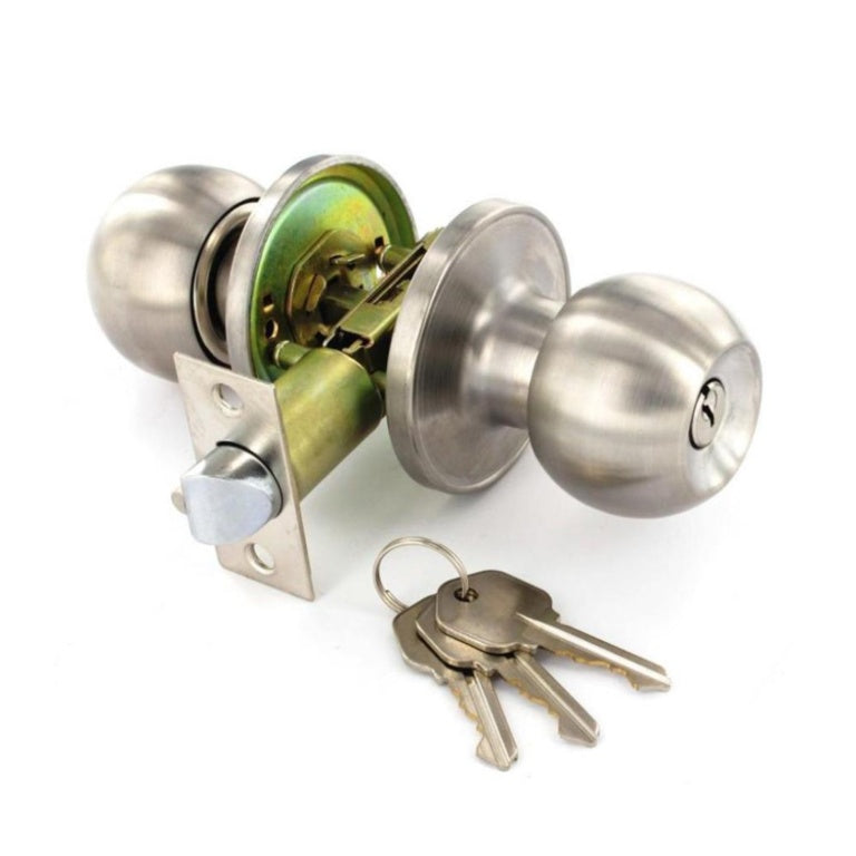 Securit Stainless Steel Entrance Lock Set With 3 Keys 60mm/70mm