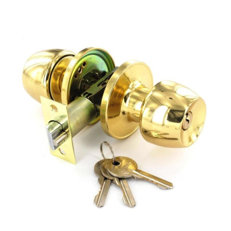 Securit Brass Entrance Lock Set With 3 Keys 60mm/70mm