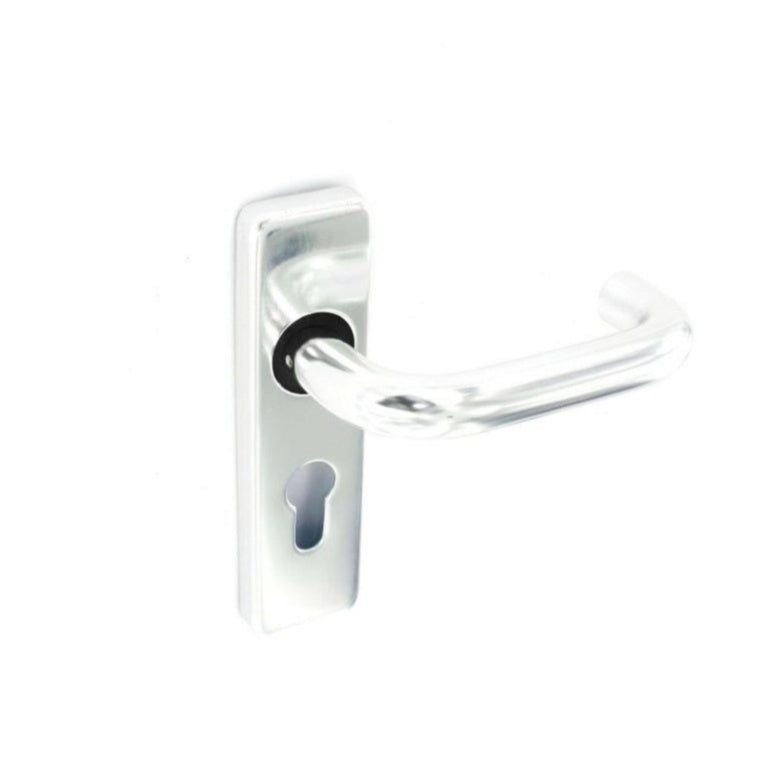 Securit Aluminium Euro Lock Handles Polished 48mm C/C 150mm