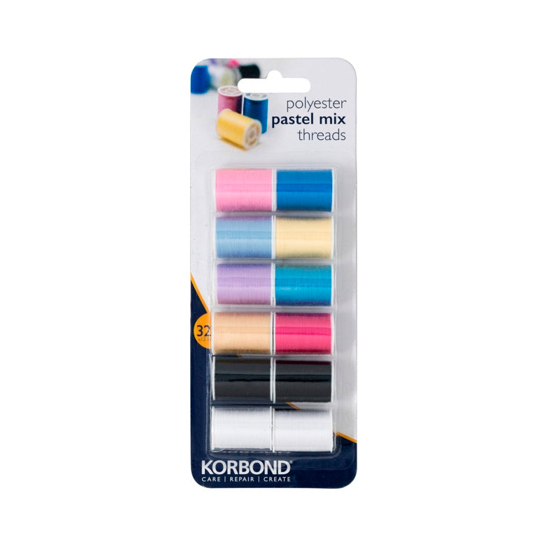 Korbond Pastel Mix Thread Collection 12 X 32