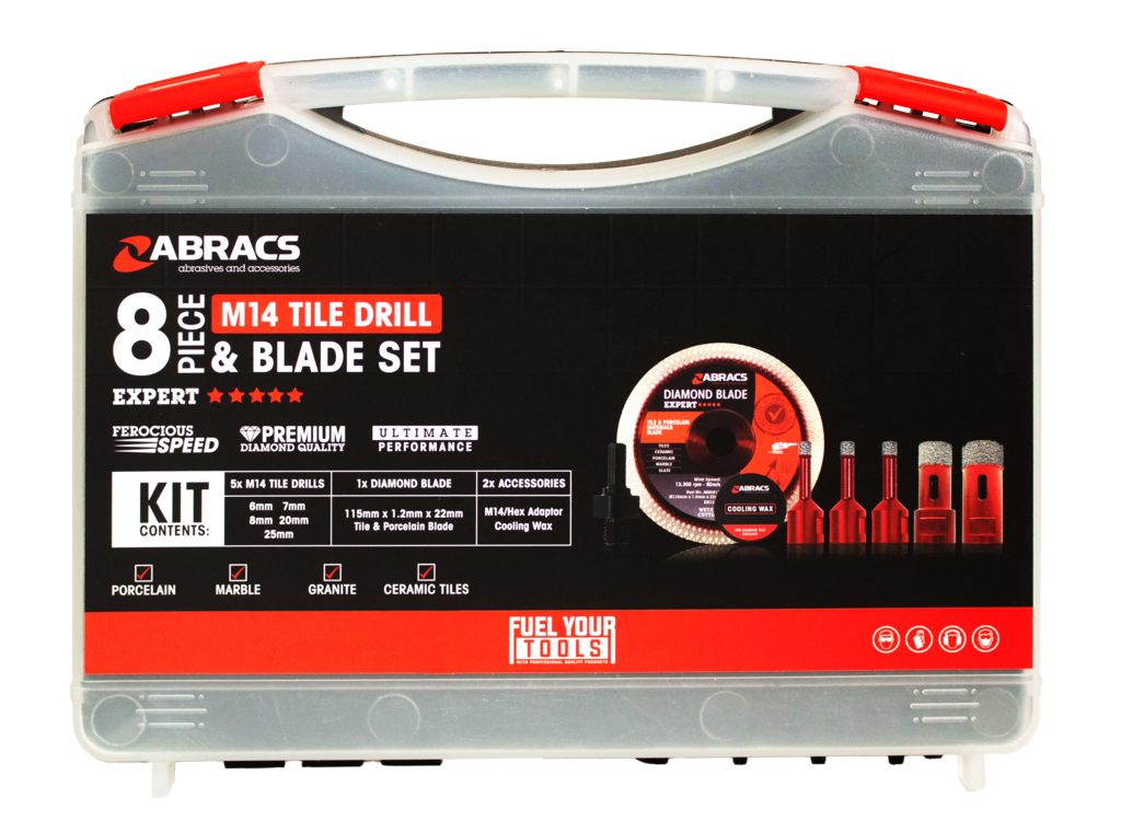 Abracs M14 Tile Drill & Blade Set 8 Piece