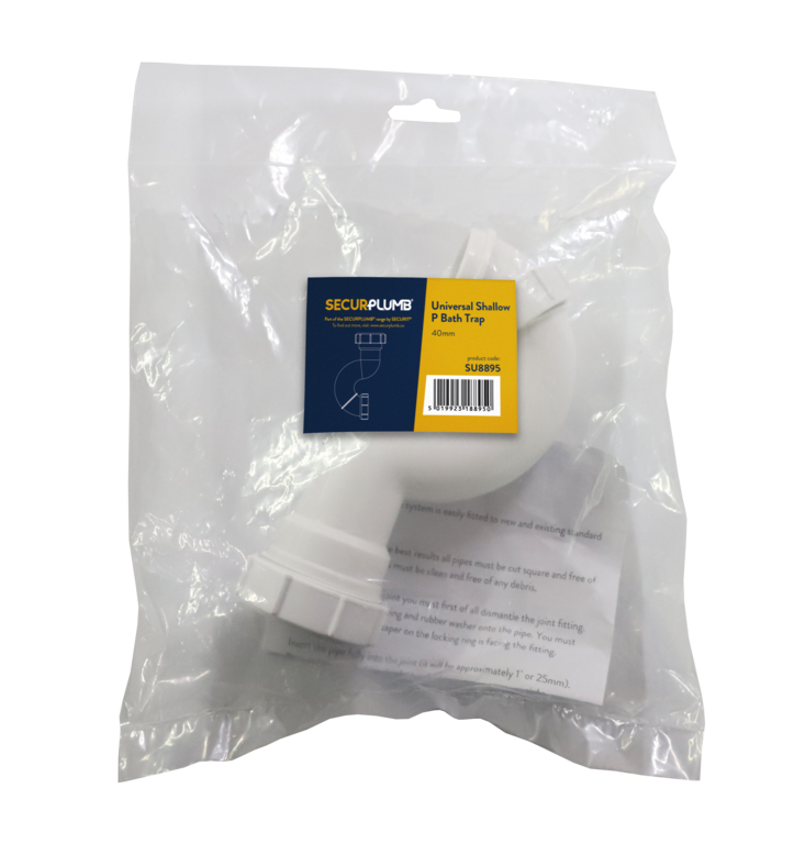 Securplumb Shallow Bath P Trap 40mm