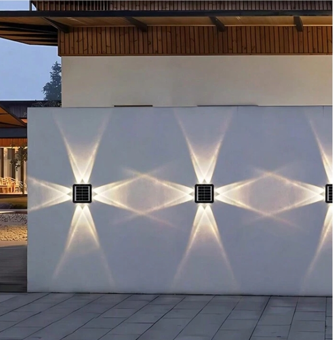 Extrastar Led Solar 4 Way Wall Lamp Warm White 3000k