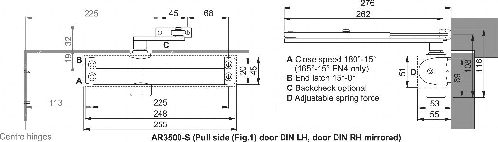 Arrone Power Adjustable Door Closer 2 4