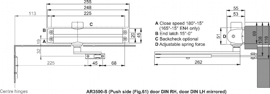 Arrone Power Adjustable Door Closer 2 4