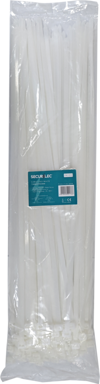 Securlec Cable Ties White 550mm X 8mm Pack 100