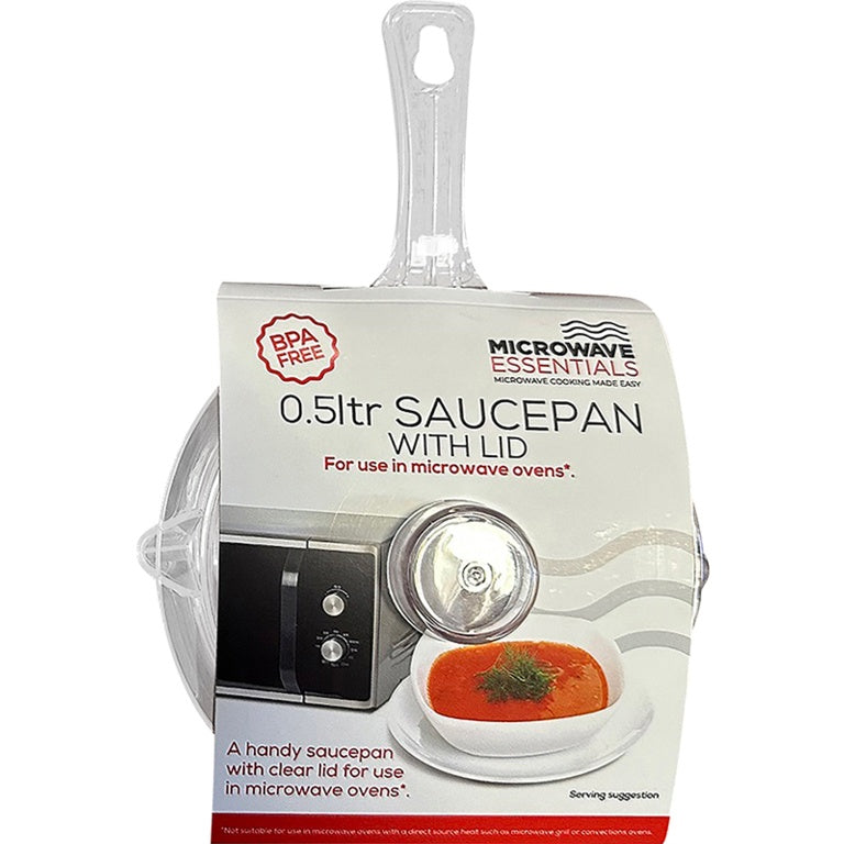 Microwave Essentials Clear Saucepan & Lid 0.5 L