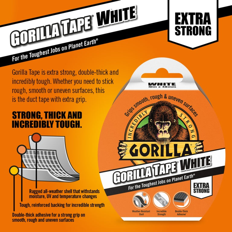 Gorilla White Tape 10m