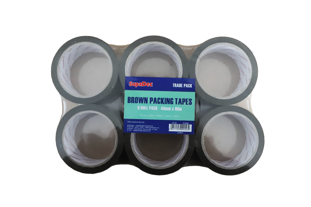 Supa Dec Brown Tape 48mm X 66m Pack 6