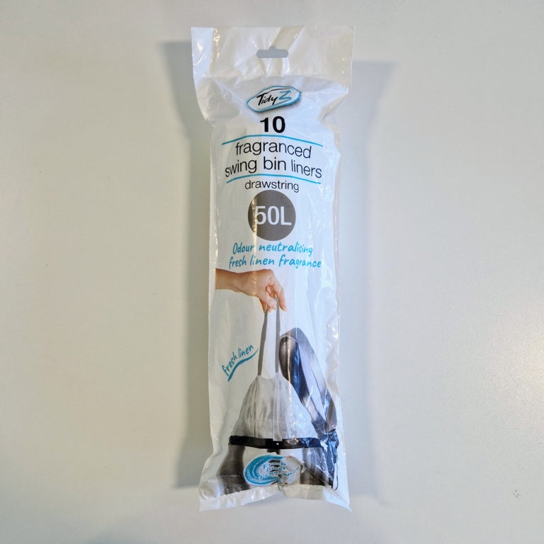 Tidyz Drawstring Fragranced Swing Bin Bags 50 L Pack 10