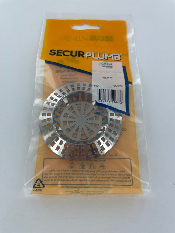 Securplumb Cp Sink Strainer 45mm Pack 1