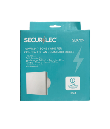 Securlec Zone 1 Whisper Concealed Fan Standard 100mm