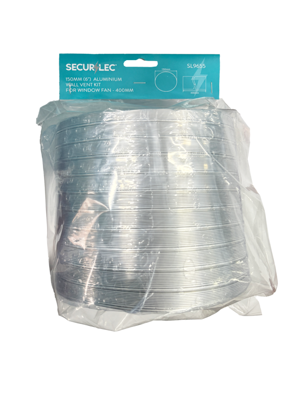 Securlec Aluminium Wall Vent Kit For Window Fan 400mm