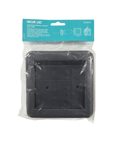 Securlec External Gravity Flap Grey 100mm