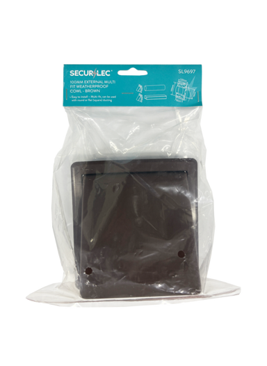 Securlec External Multi Fit Weatherproof Cowl Brown 100mm