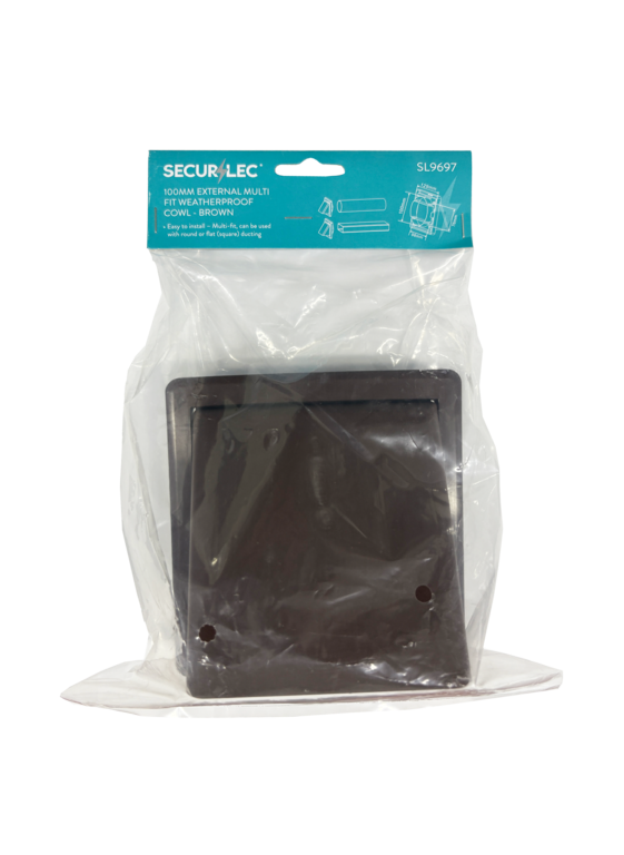 Securlec External Multi Fit Weatherproof Cowl Brown 100mm