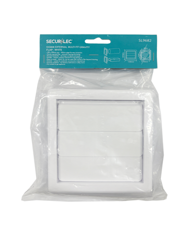 Securlec External Multi Fit Gravity Flap White 100mm