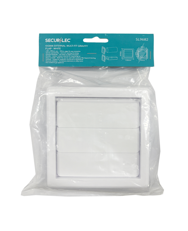Securlec External Multi Fit Gravity Flap White 100mm