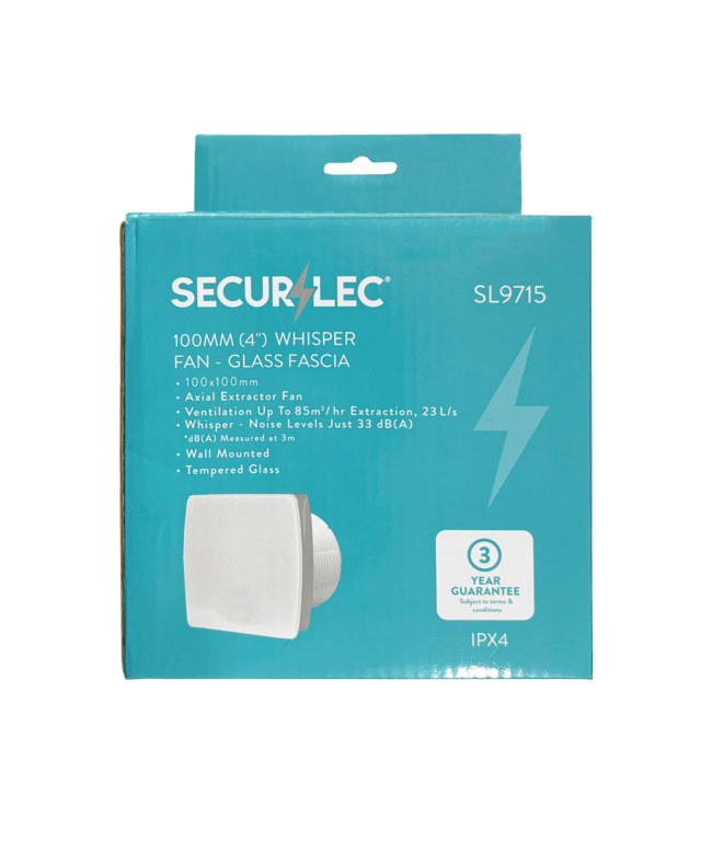 Securlec Whisper Fan Glass Fascia 100mm