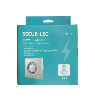 Securlec Whisper Fan Standard Model White 100mm