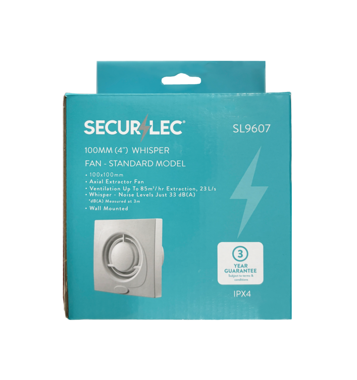 Securlec Whisper Fan Standard Model White 100mm