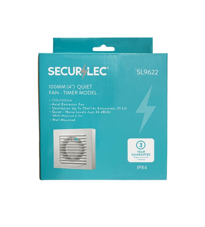 Securlec Quiet Fan Timer Model 100mm