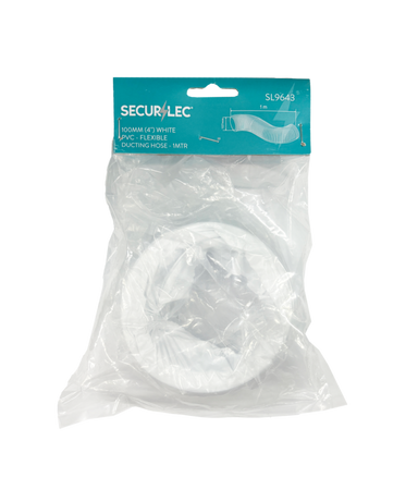 Securlec White PVC Flexible Ducting 1m x 100mm