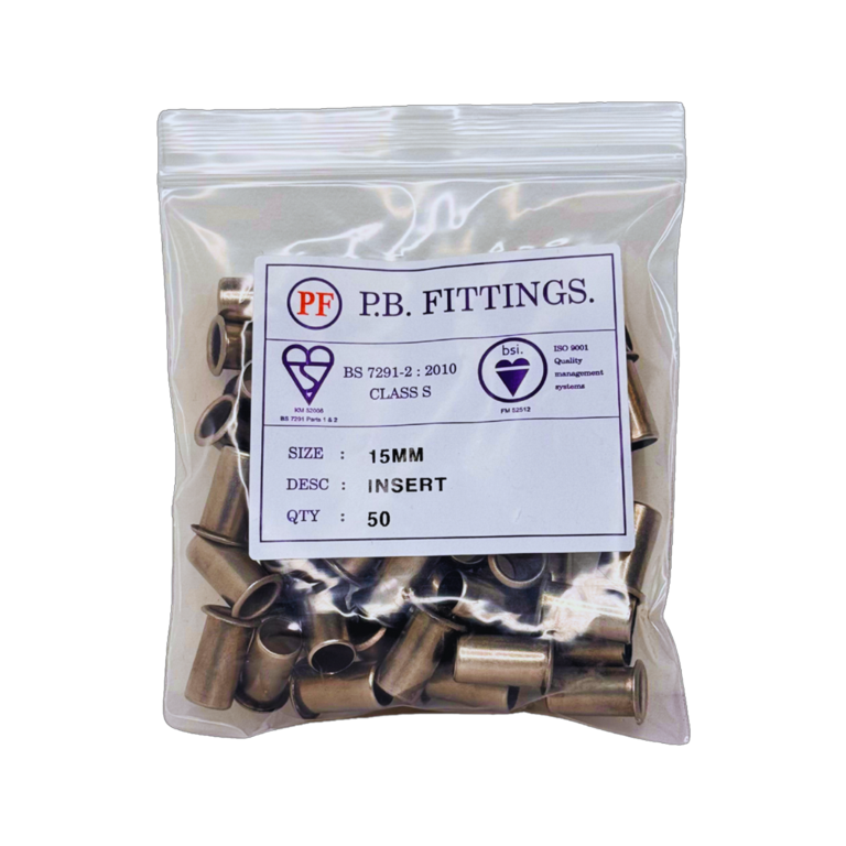 Whitespeed Push Fit Univ Pipe Insert 15mm Pack 50