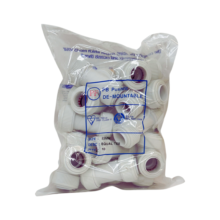 Whitespeed Push Fit Equal Tee 22mm Pack 10