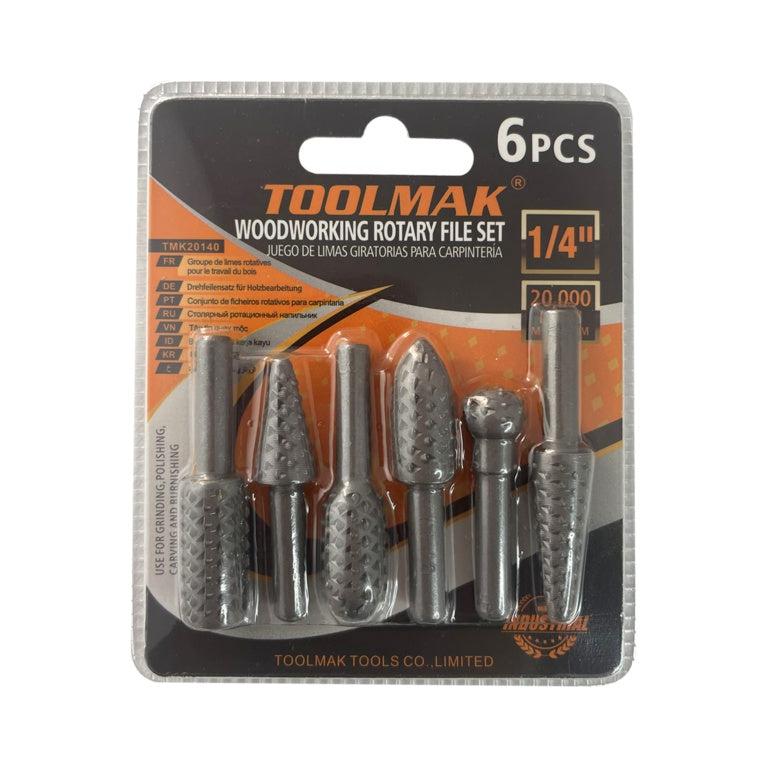 Toolmak Wood/Working Rotary File Set 6 Piece
