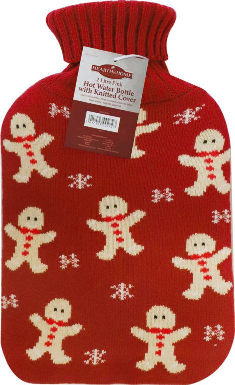 Hearth & Home Hot Water Bottle With Winter Design Cover 2 L