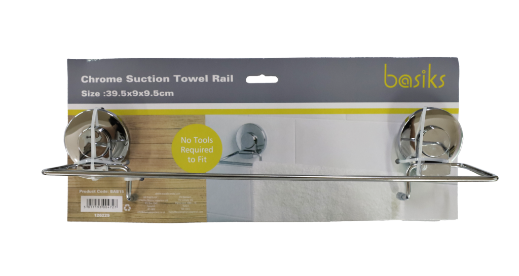 Basiks Suction Towel Rail Chrome