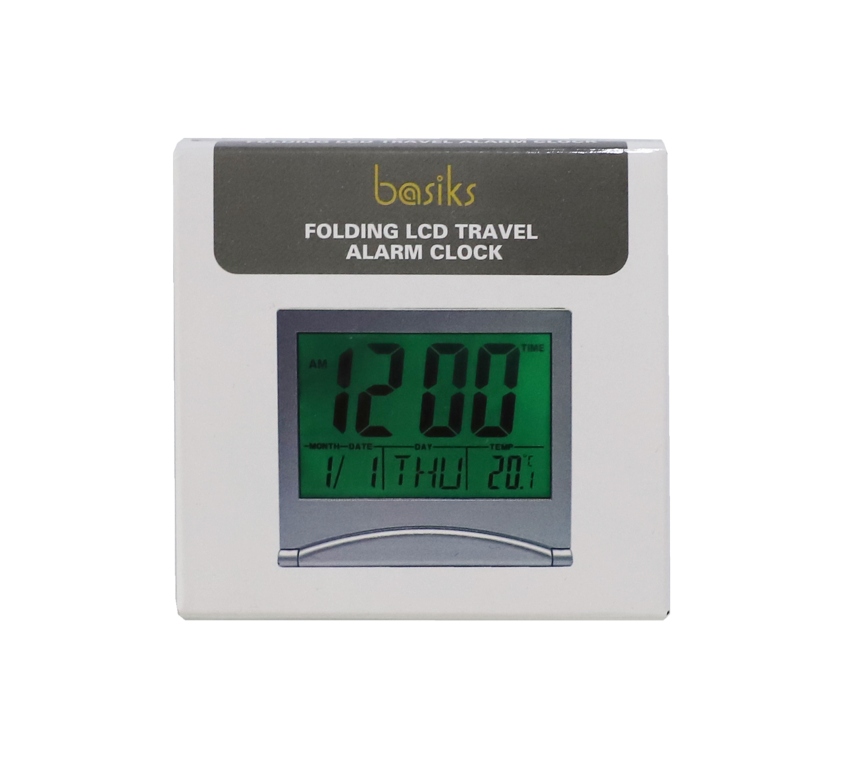 Basiks Folding Led Travel Alarm Clock