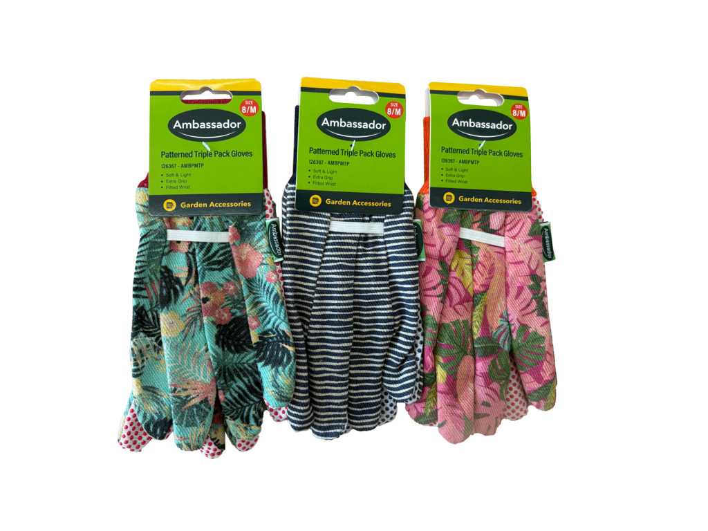 Ambassador Patterned Triple Pack Gloves 8/M