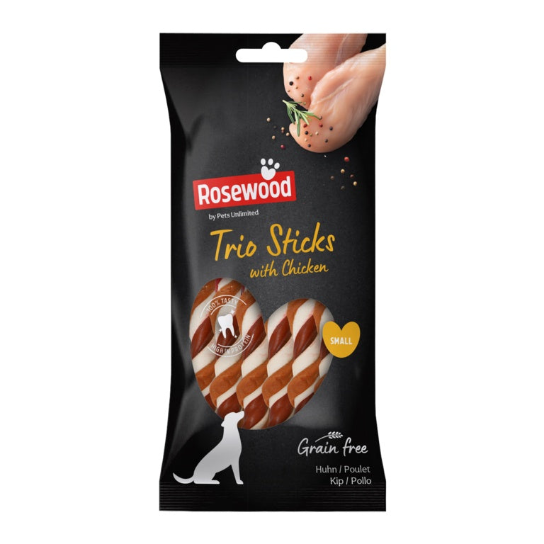 Rosewood Trio Sticks With Chicken Pack 10 Medium