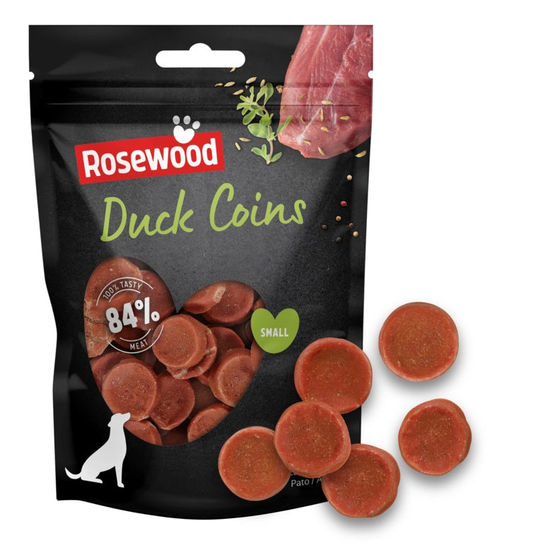 Rosewood Duck Coins Dog Treats 100g
