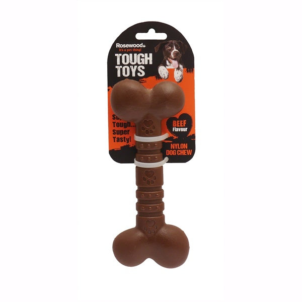 Rosewood Nylon Beef Bone Dog Toy Large