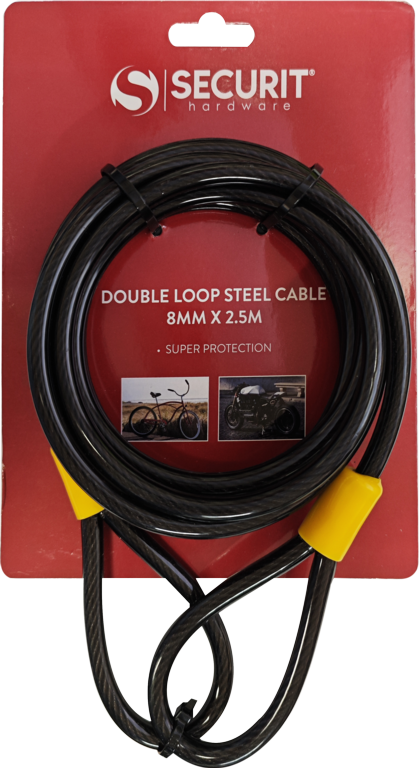 Securit Double Loop Steel Cable 2.5m X 8mm