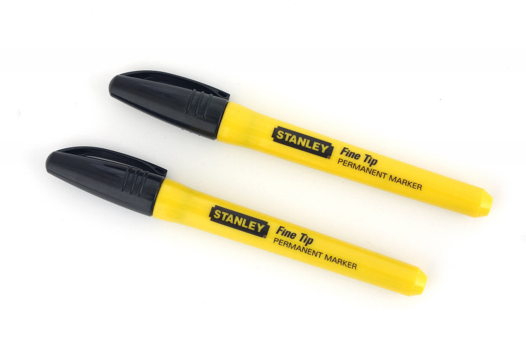 Stanley Marker Pen Fine Tip Black 2 Pack