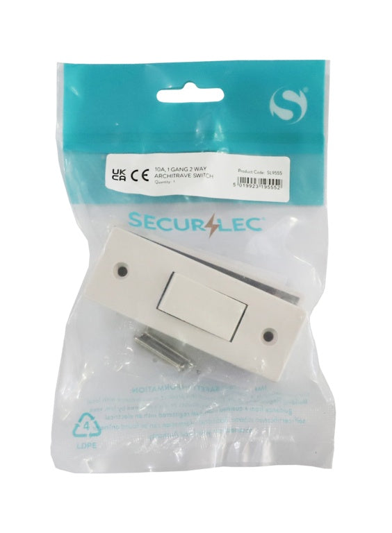 Securlec 1 Gang 2 Way Architrave Switch Round Edge
