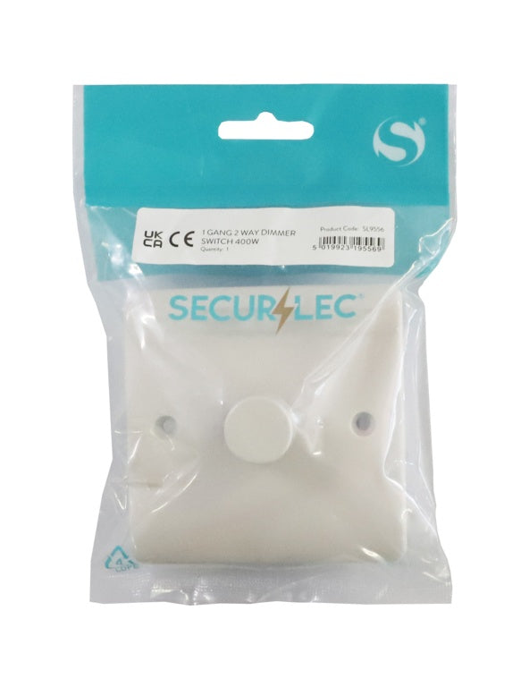Securlec 1 Gang 2 Way Dimmer Switch Round Edge