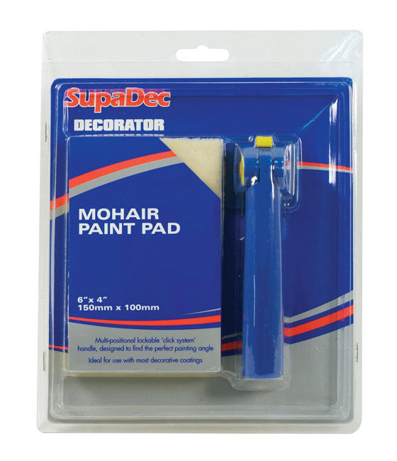 Supa Dec Decorator Mohair Paint Pad With Handle 6" X 4" /150mm X 100mm