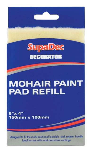 Supa Dec Decorator Mohair Paint Pad Refill 6" X 4" /150mm X 100mm
