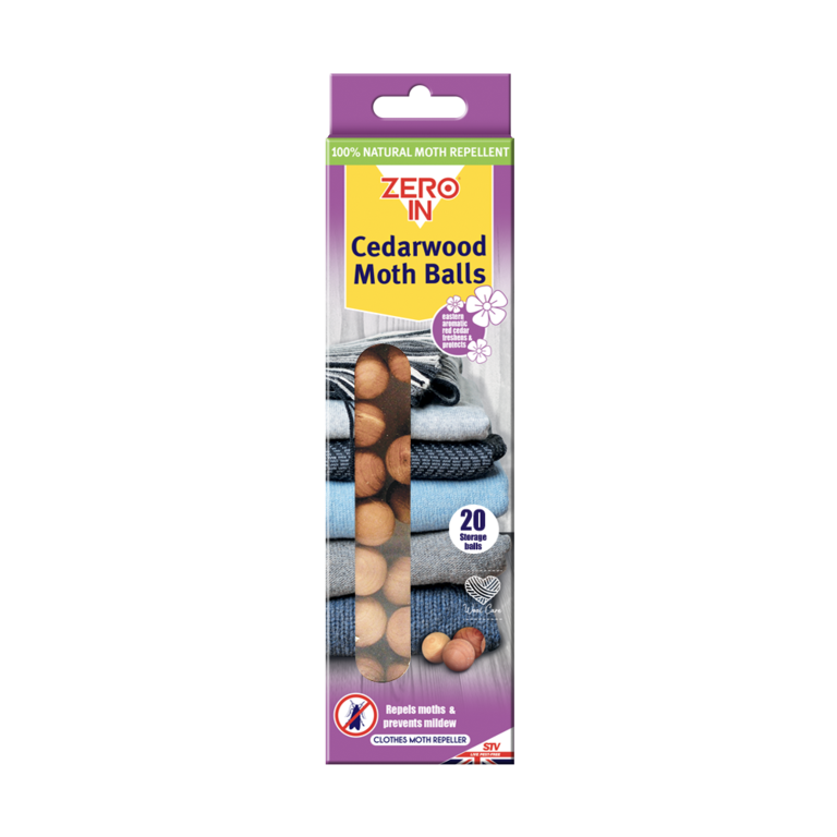 Zero In Cedarwood Clothes Moth Repeller Balls Pack 20