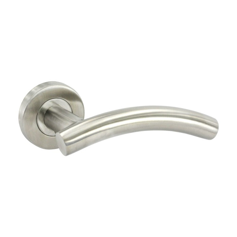 Securit Satin Stainless Steel Latch Handles (Pair) 50mm Arc Style