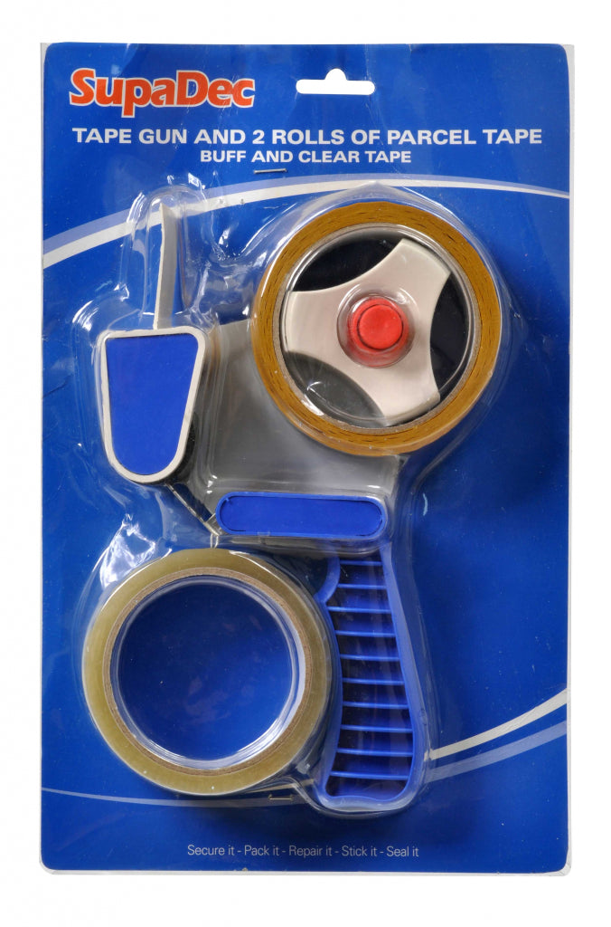 Supa Dec Tape Gun & 2 Rolls Parcel Tape