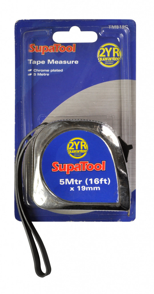 Supa Tool Chrome Plated Tape Measure 5m X 19mm